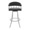 Armen Living Palmdale Swivel Modern Slate Gray Faux Leather 30" Barstool in Brushed Stainless Steel Finish 721535752195 - alternate 6